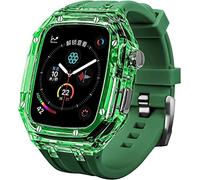 CEKGDB Transparent Lightweight Protective Case Liquid Silicone Belt Material，for Apple Watch 45/44mm, Crystal Clear Rugged Protective Bumper Full Protection，for Iwatch Series 8 7 6 5 4 3 SE(S,44mm)