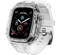 CEKGDB Transparent Lightweight Protective Case Liquid Silicone Belt Material，for Apple Watch 45/44mm, Crystal Clear Rugged Protective Bumper Full Protection，for Iwatch Series 8 7 6 5 4 3 SE