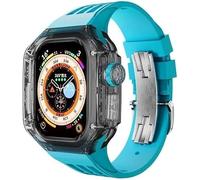 CEKGDB Transparent Watch Case Rubber Band Mod Kit，For Apple Watch Ultra 49mm，Rm Clear Watch Case Sport Breathable Strap，For Iwatch Series 8 49MM Replacement Accessories(D)