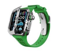 CEKGDB Watch Band Modification Kit，For Apple Watch Ultra 2 49mm 9 8 7 45mm Soul Cool Titanium Case，For iWatch Ultra 49mm Mod Kit Fluororubber Watch Strap Accessories Set(D,49MM)