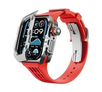 CEKGDB Watch Band Modification Kit，For Apple Watch Ultra 2 49mm 9 8 7 45mm Soul Cool Titanium Case，For iWatch Ultra 49mm Mod Kit Fluororubber Watch Strap Accessories Set(E,45MM)