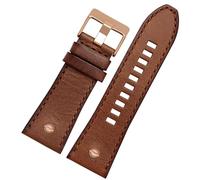 CEKGDB Watchband 28mm Genuine leather bracelet watch strap wristwatches band for DZ7193 DZ7214 DZ7311 DZ7312 DZ7313 watch strap(Brown rosegold,24mm)