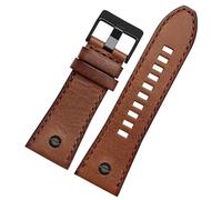CEKGDB Watchband 28mm Genuine leather bracelet watch strap wristwatches band for DZ7193 DZ7214 DZ7311 DZ7312 DZ7313 watch strap(Brown black,24mm)