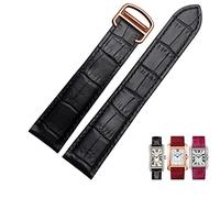 CEKGDB Watchband Genuine Leather Watch Strap 1617/18/20/22/23/24/25mm Bracelet For Men/Woman Replace Watchbands For Cartier Tank Solo(Black rose gold,23mm)