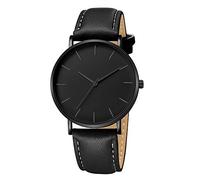 CEKOCK Classic Men's Casual Watch Quartz Leather Watch Simple Metal Small Watch Men's Stainless Steel mesh Watch (Gift Box) (Color : P Black)