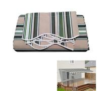 CekoCk Manual Retractable Patio Awning Fabric Replacement Window Awning Cover Waterproof Shade Sunshade Shelter Canopy Sun Shade Canvas for Yard Deck,without Frame(Size:3x2.5m,Color:Stripe)