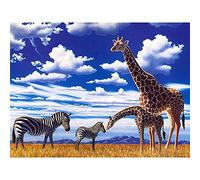 Cekog 5D Diamond Art Painting Kits Blue Sky Giraffe, DIY Diamond Painting Art Kit by Number Full Drill Dot Cross Stitch Embroidery Handmade Canvas Art, for Home Wall Decor Square Drill 30x40cm