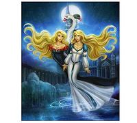 Cekog 5D Diamond Art Painting Kits Swan Princess, DIY Diamond Painting Art Kit by Number Full Drill Dot Cross Stitch Embroidery Handmade Canvas Art, for Home Wall Decor Square Drill 100x120cm