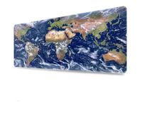 Cekog Blue Cloud Map Mouse Pad,400x700x3mm Gaming Mouse Pad,Extended Large XXL Mouse Mat Desk Pad,Stitched Edges Mousepad,Non-Slip Rubber Base,Gaming Mouse Pad