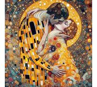 Cekog Couple Kissing Diamond Art Kits for Adults,5D Famous Klimt Diamond Painting Kits for Beginner DIY Round Full Drill Rhinestones Embroidery Diamond Dots Craft for Home Wall Decor Gifts 60x60cm