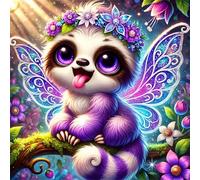 Cekog Cute Sloth Diamond Painting Kit for Adults,5D Round Full Drill Jungle Animal Diamond Art Kits,DIY Crystal Embroidery Gem Art Picture Craft for Living Room Home Decor,30x30cm