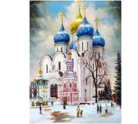 Cekog DIY 5D Diamond Painting Kits for Adults Kids Church Full Drill Cross Stitch Crystal Rhinestone Handmade Embroidery Diamond Art Painting Crafts, for Home Wall Decor Round Drill 80x100cm