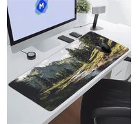 Cekog Gaming Mouse Pad 1000x500x3 mm XXL Large Mouse Mat,with Stitched Edges Extended Long Keyboard Mousepad for Home Office Gaming Work (Green Landscapes Rivers)