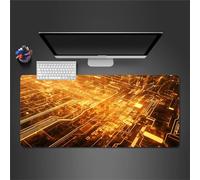 Cekog Gaming Mouse Pad Brown Laser Large Mouse Mat,31.5x15.7x0.08 inch XXL Mousepad,with Stitched Edges and Non-Slip Natural Rubber Base Keyboard Mouse Mat for Gamer/Desktop/Office/Home