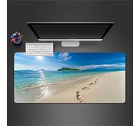 Cekog Gaming Mouse Pad Nature Beach Large Mouse Mat,39.4x19.7x0.08 inch XXL Mousepad,with Stitched Edges and Non-Slip Natural Rubber Base Keyboard Mouse Mat for Gamer/Desktop/Office/Home