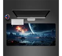 Cekog Gaming Mouse Pad Space Planet Large Mouse Mat,35.4x15.7x0.08 inch XXL Mousepad,with Stitched Edges and Non-Slip Natural Rubber Base Keyboard Mouse Mat for Gamer/Desktop/Office/Home