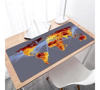 Cekog Grey Red World Map Mouse Pad,300x600x2mm Gaming Mouse Pad,Extended Large XXL Mouse Mat Desk Pad,Stitched Edges Mousepad,Non-Slip Rubber Base,Gaming Mouse Pad