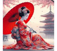 Cekog Japanese Geisha Diamond Painting Kit for Adults,5D Square Full Drill Classical Woman Diamond Art Kits,DIY Crystal Embroidery Gem Art Picture Craft for Living Room Home Decor,60x60cm