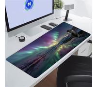 Cekog Mouse Pad Gaming Large Mouse Mat XXL 700x400x3 mm,Aurora Borealis Reflections,with Non-slip Rubber Base,Surface Washable Extended Mousepad for PC, Laptop, Mouse and Keyboard