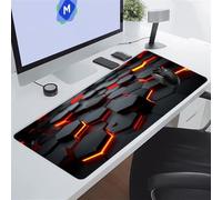 Cekog Mouse Pad Gaming Large Mouse Mat XXL 700x400x3 mm,Black Red Plaid,with Non-slip Rubber Base,Surface Washable Extended Mousepad for PC, Laptop, Mouse and Keyboard