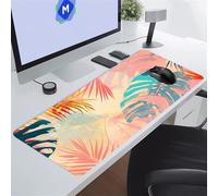 Cekog Mouse Pad Gaming Large Mouse Mat XXL 700x400x3 mm,Colorful Tropical Leaves,with Non-slip Rubber Base,Surface Washable Extended Mousepad for PC, Laptop, Mouse and Keyboard