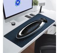 Cekog Mouse Pad Gaming Large Mouse Mat XXL 800x300x2 mm,Black Silver Circle,with Non-slip Rubber Base,Surface Washable Extended Mousepad for PC, Laptop, Mouse and Keyboard