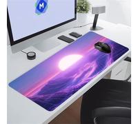 Cekog Mouse Pad Gaming Large Mouse Mat XXL 800x300x2 mm,Purple Sunrise Topography,with Non-slip Rubber Base,Surface Washable Extended Mousepad for PC, Laptop, Mouse and Keyboard