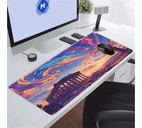 Cekog Mouse Pad Gaming Large Mouse Mat XXL 800x300x3 mm,Building Ruins Sunset,with Non-slip Rubber Base,Surface Washable Extended Mousepad for PC, Laptop, Mouse and Keyboard