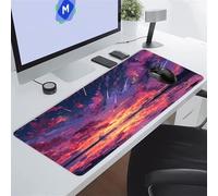 Cekog Mouse Pad Gaming Large Mouse Mat XXL 800x400x2 mm,Red Cloud Oceans,with Non-slip Rubber Base,Surface Washable Extended Mousepad for PC, Laptop, Mouse and Keyboard