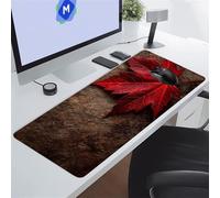 Cekog Mouse Pad Gaming Large Mouse Mat XXL 900x400x3 mm,Red Maple Leaf,with Non-slip Rubber Base,Surface Washable Extended Mousepad for PC, Laptop, Mouse and Keyboard