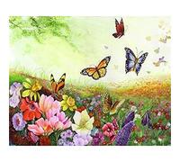 Cekog Paint by Number for Adults,DIY Paint by Numbers Canvas Oil Painting Kits for Kids Beginner with Brushes Acrylic Drawing Home Wall Decoration Gifts Colored Flower Butterfly 24x30in Without Frame