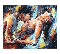 Cekog Paint by Number for Adults,DIY Paint by Numbers Canvas Oil Painting Kits for Kids or Beginner with Brushes Acrylic Pigment Drawing Home Wall Decoration Gifts Sexy Couple 16x20in Without Frame