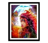 Cekog Paint by Number for Adults,Fairy Girl Bird DIY Canvas Oil Painting Set,Acrylic Painting by Numbers for Kids Adults Beginner Paint by Numbers for Home Wall Decor Gifts(Framed) 20x26in