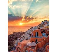 Cekog Paint by Number for Adults,Sunset City DIY Canvas Oil Painting Set,Acrylic Painting by Numbers for Kids Adults Beginner Paint by Numbers for Home Wall Decor Gifts(Without Frame) 16x20in