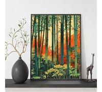 Cekog Paint by Numbers for Adults Abstract Bamboo Grove,DIY Canvas Oil Painting Kit for Beginner,with Frame Paint by Numbers Acrylic,Gifts Decor for Home Wall Room 20x26in(50x65cm)