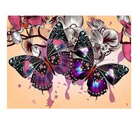 Cekog Paint by Numbers Kit for Adults,40x50cm DIY Canvas Oil Painting by Number Kit for Kids Adults,with Brushes and Acrylic Paints Painting for Home Decoration Orchid Butterfly Animal 16x20in Framed