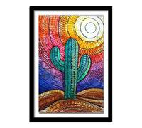 Cekog Paint by Numbers Kit for Adults,50x65cm DIY Canvas Oil Painting by Number Kit for Kids Adults,with Brushes and Acrylic Paints Painting for Home Decoration Abstract Cactus 20x26in Framed