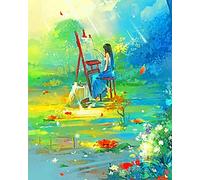 Cekog Paint by Numbers Kit for Adults,50x65cm DIY Canvas Oil Painting by Number Kit for Kids Adults,with Brushes and Acrylic Paints Painting for Home Decoration Indian Mosque 20x26in Without Frame