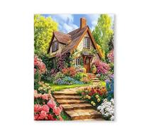 Cekog Paint by Numbers Kit for Adults Beginners,Country Cottage Garden Paint by Number Kits on Canvas,DIY Easy Acrylic Pigment Drawing Paintwork Arts Crafts for Home Wall Decor 20x26in(Frameless)