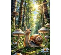 Cekog Paint by Numbers Kit for Adults Beginners,Grove Mushrooms Snails Paint by Number Kits on Canvas,DIY Easy Acrylic Pigment Drawing Paintwork Arts Crafts for Home Wall Decor 8x12in(with Frame)