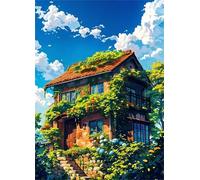 Cekog Paint by Numbers Kit for Adults Beginners,House Green Plants Paint by Number Kits on Canvas,DIY Easy Acrylic Pigment Drawing Paintwork Arts Crafts for Home Wall Decor 16x20in(Frameless)