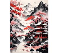 Cekog Paint by Numbers Kit for Adults Beginners,Loft Bridge Scenery Paint by Number Kits on Canvas,DIY Easy Acrylic Pigment Drawing Paintwork Arts Crafts for Home Wall Decor 18x24in(with Frame)