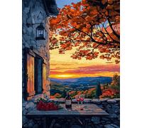 Cekog Paint by Numbers Kit for Adults Beginners,Romantic Times Paint by Number Kits on Canvas,DIY Easy Acrylic Pigment Drawing Paintwork Arts Crafts for Home Wall Decor 18x24in(with Frame)