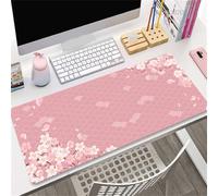 Cekog Pink Floral Ripple Mouse Pad (28x12x0.12 inch) Gaming Mouse Pad,Extended Large XXL Mouse Mat Desk Pad,Stitched Edges Mousepad,Non-Slip Rubber Base,Gaming Mouse Pad