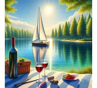 Cekog Romantic Moments Diamond Painting Kit for Adults,5D Square Full Drill Peaceful Diamond Art Kits,DIY Crystal Embroidery Gem Art Picture Craft for Living Room Home Decor,30x30cm