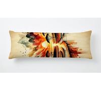 Cekog Sunset River Scenery Body Pillow Cover 14x40 Inches/35x100 cm Decorative Long Pillow Case Two-Side Printed Soft Microfiber Velvet Rectangle Cushion Covers for Bedroom Bedding & Sofa