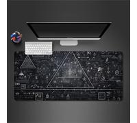 Cekog XXL Large Mouse Mat 47.2x23.6x0.12 inch Gaming Mouse Pad,Mathematical Geometry Mouse Pad,Desk Protector Mat with Anti-Slip Base,Mousepad Improved Precision and Speed for Home Office Gaming Room