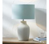 Celadon Scratch Texture Tall Ceramic Table Lamp Green