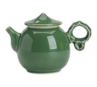 Celadon Teapot, Handmade Ceramic Teaware for Kungfu Tea, Vintage Green Pottery Utensil with Traditional Glaze, 6.8 oz Chinese Douli Style Pot for Loose Leaf Tea, Artistic Yue Kiln Gift for Tea Lovers