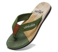 CELANDA Flip-On Toe Separator Men's Flip Flops Beach Shoes Shower Slippers Leisure Toe Post Mules Beach Sandals, 35-45 EU, A Green, 12.5 UK